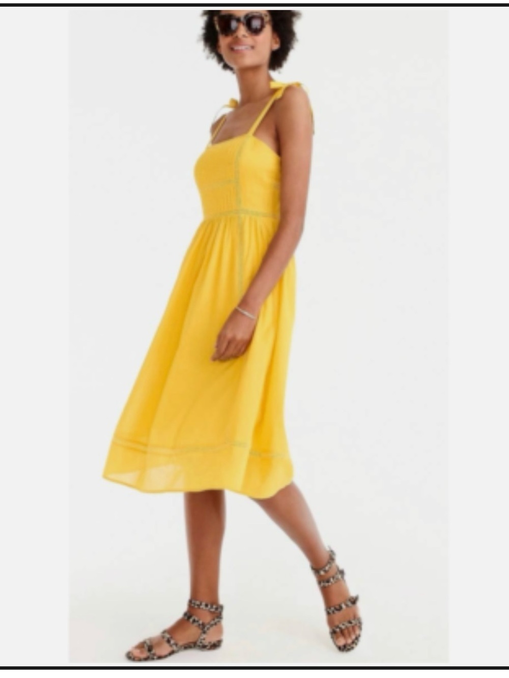 POINT SUR - J.Crew 100% Cotton Tie-shoulder Dress Size:4